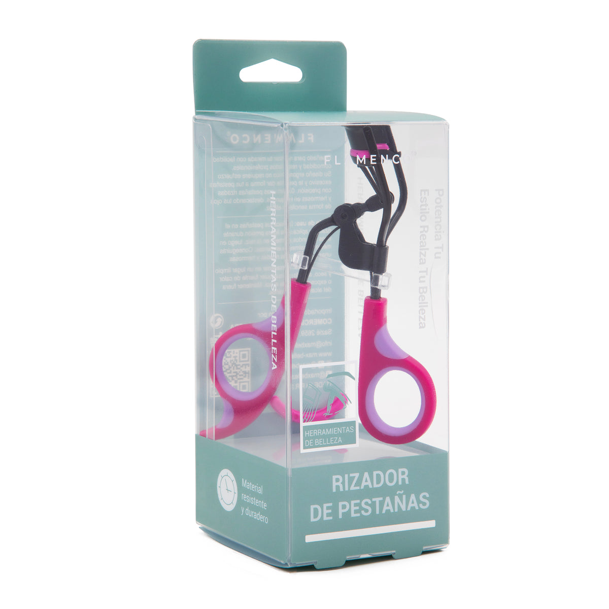 Encrespador de Pestañas Negro-Fucsia