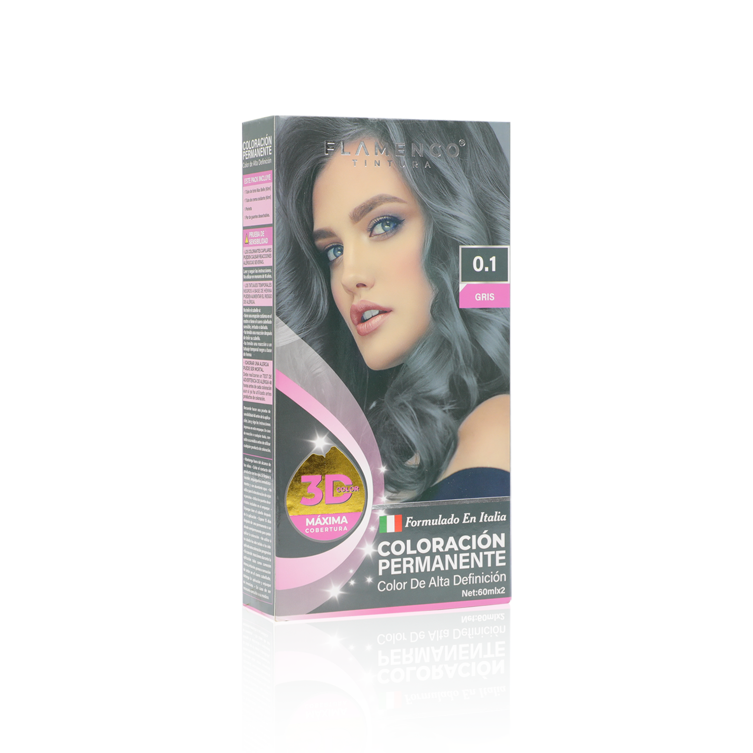 Tintura Pelo 3D Color 0.1 Gris